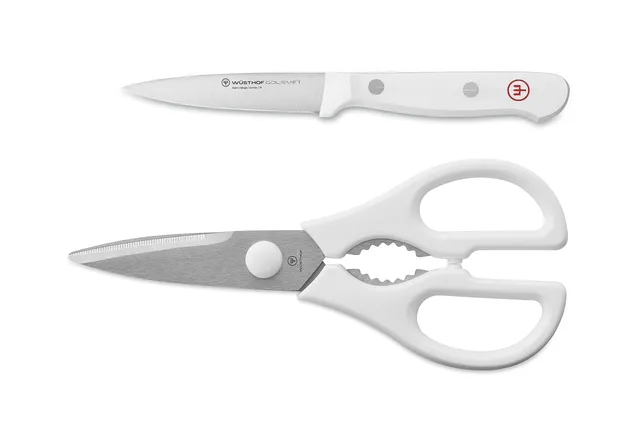 w-sthof-gourmet-white-2-piece-paring-knife-and-kitchen-shear-set image 1