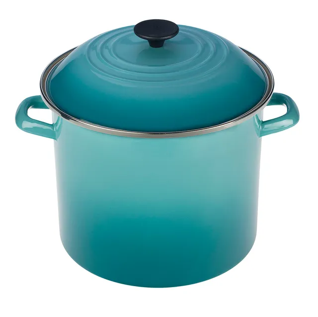 le-creuset-enamel-on-steel-stockpot-8-qt-caribbean-durable-porcelain-enamel-all- image 1