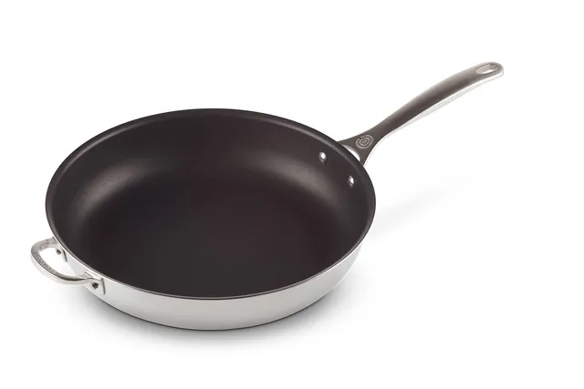 le-creuset-tri-ply-stainless-steel-nonstick-12-5-deep-fry-pan-with-helper-handle image 1
