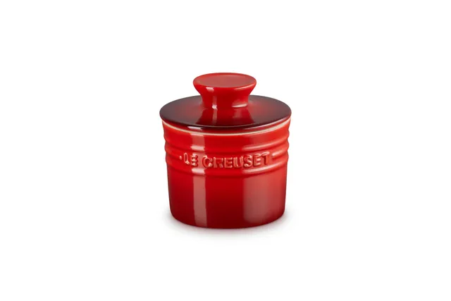 le-creuset-stoneware-butter-crock-6-oz-cerise image 1