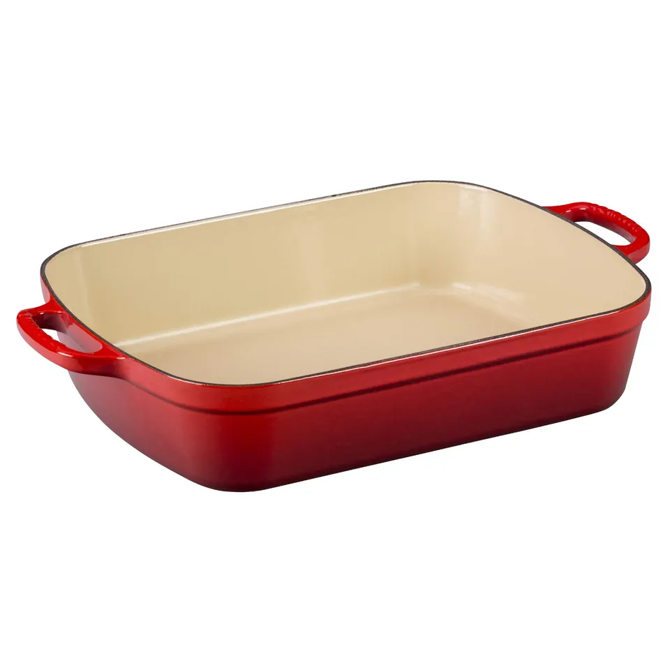 le-creuset-enameled-cast-iron-signature-rectangular-roaster-7-qt-cerise image 1