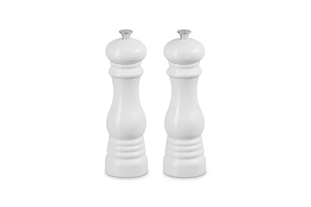 le-creuset-salt-and-pepper-mill-set-8-inch-white-ceramic-grinders-for-perfect-se image 1