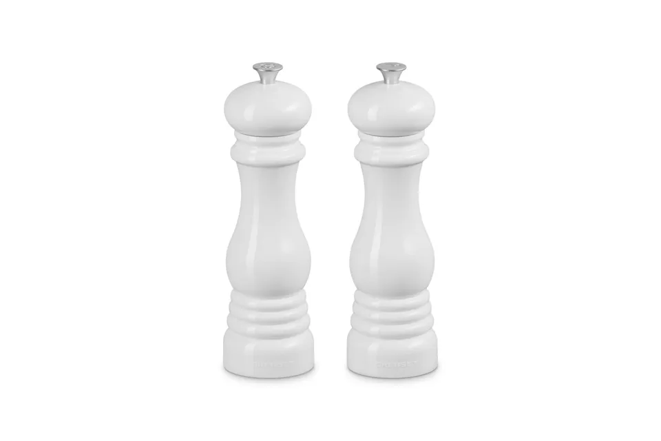 le-creuset-salt-and-pepper-mill-set-8-inch-white-ceramic-grinders-for-perfect-se image 1