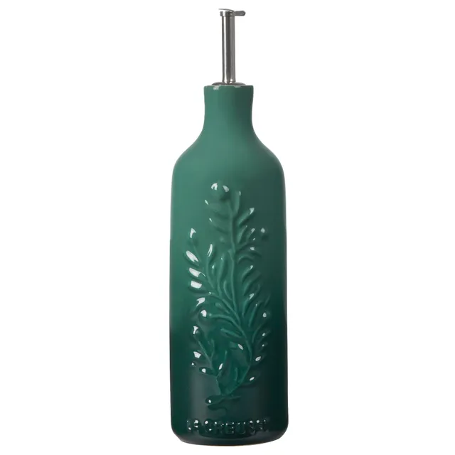le-creuset-olive-branch-collection-stoneware-embossed-oil-cruet-9-tall-artichaut image 1