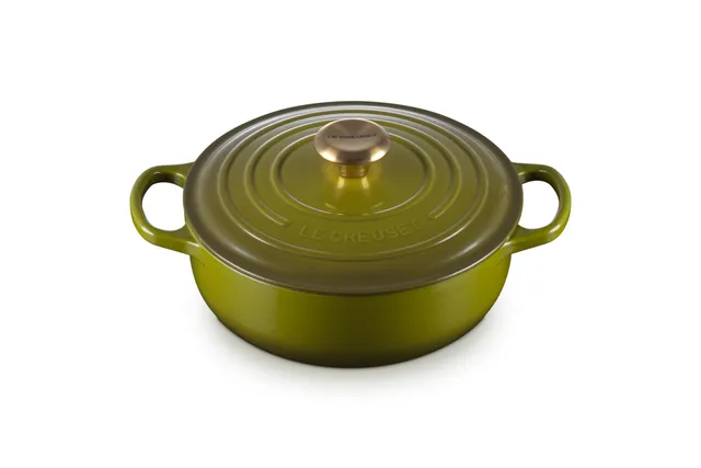 le-creuset-enameled-cast-iron-signature-round-sauteuse-3-5-qt-olive image 1