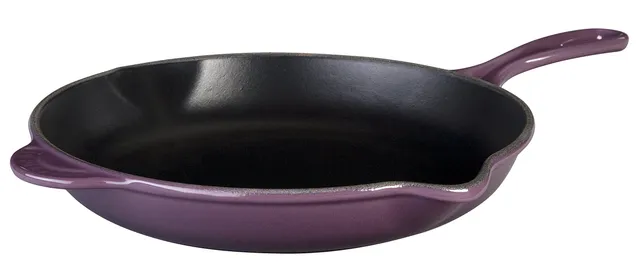 le-creuset-enameled-cast-iron-11-3-4-inch-skillet-with-iron-handle-cassis image 1