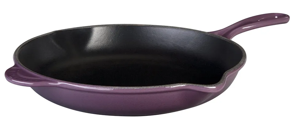 le-creuset-enameled-cast-iron-11-3-4-inch-skillet-with-iron-handle-cassis image 1