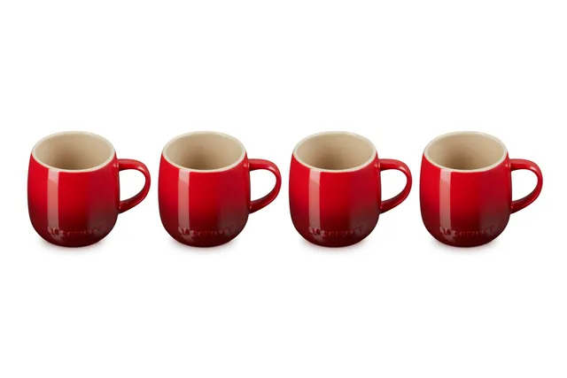 le-creuset-stoneware-heritage-mug-set-of-4-13-oz-cerise image 1