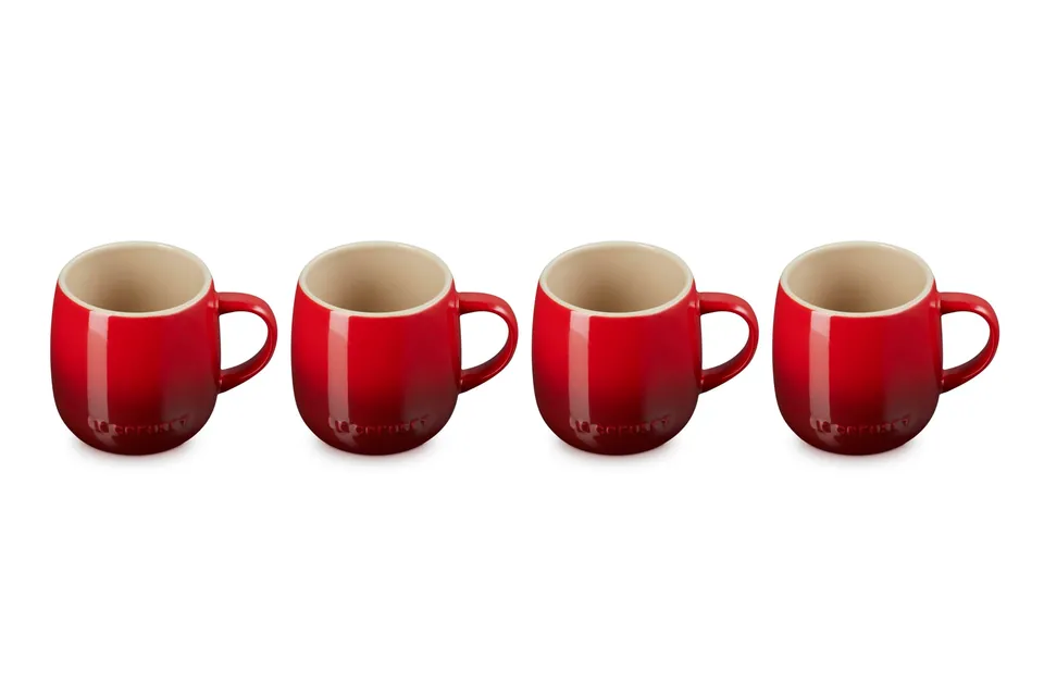 le-creuset-stoneware-heritage-mug-set-of-4-13-oz-cerise image 1
