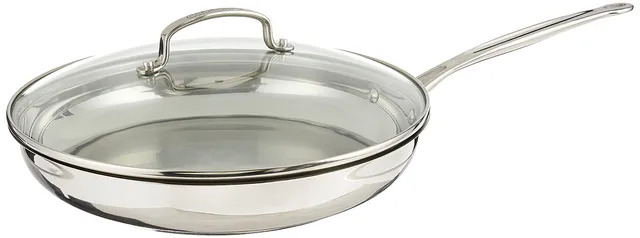 cuisinart-chef-s-classic-12-inch-skillet-with-glass-cover-stainless-steel-induct image 1