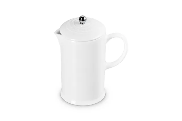 le-creuset-stoneware-french-press-34-oz-white-premium-heat-retention-coffee-make image 1