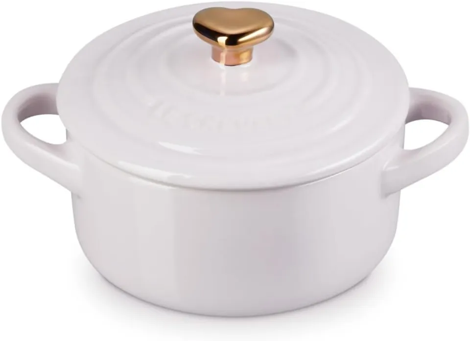 le-creuset-stoneware-mini-round-cocotte-8oz-shallot-with-gold-heart-knob-pack-of image 1