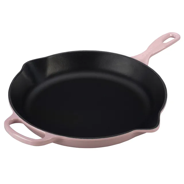 le-creuset-signature-cast-iron-handle-skillet-11-75-inch-hibiscus-enameled-cast- image 1