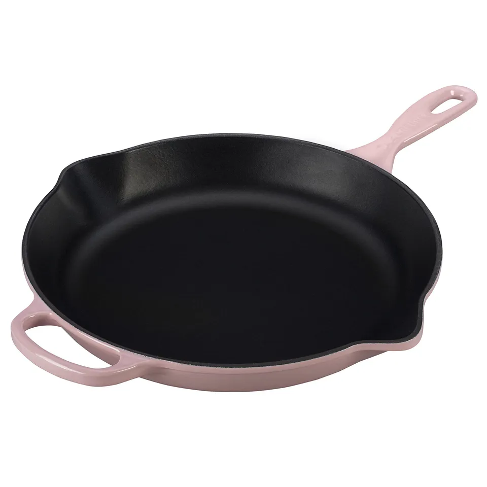 le-creuset-signature-cast-iron-handle-skillet-11-75-inch-hibiscus-enameled-cast- image 1