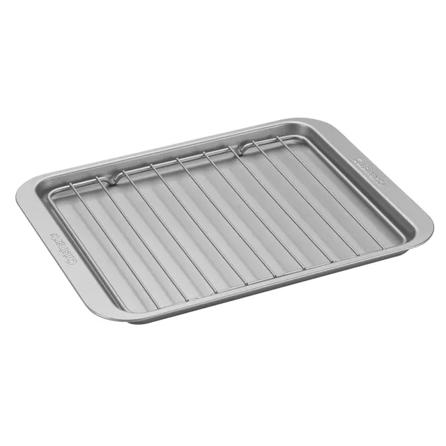 cuisinart-chef-s-classic-non-stick-toaster-oven-broiling-pan-with-rack-8-5-x11-5 image 1