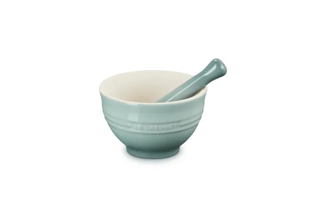 le-creuset-stoneware-mortar-pestle-10-oz-sea-salt image 1