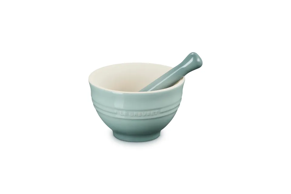 le-creuset-stoneware-mortar-pestle-10-oz-sea-salt image 1
