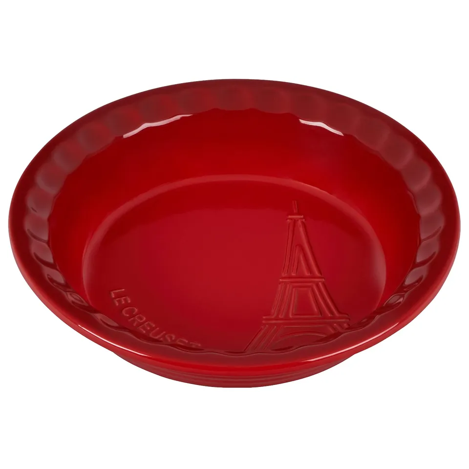 le-creuset-eiffel-tower-collection-stoneware-pie-dish-9-cerise image 1