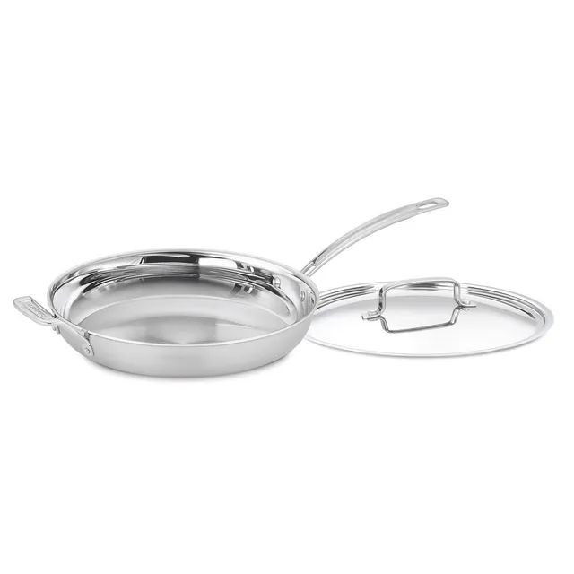 cuisinart-multiclad-pro-triple-ply-12-inch-non-stick-skillet-with-helper-handle- image 1