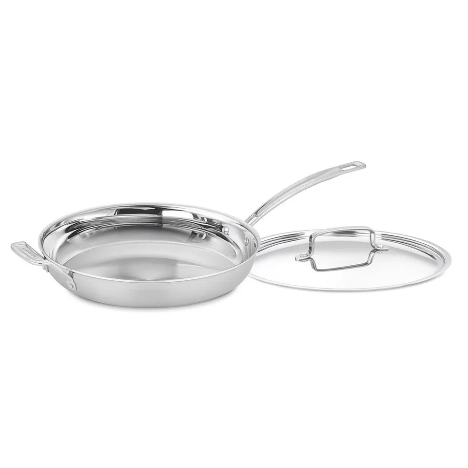 cuisinart-multiclad-pro-triple-ply-12-inch-non-stick-skillet-with-helper-handle- image 1