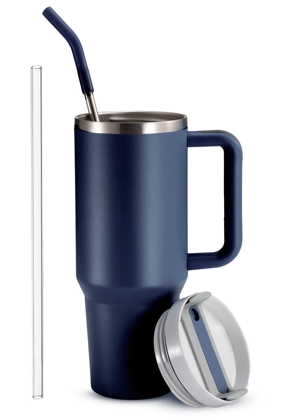 kook-stainless-steel-tumbler-with-straw-and-handle-40-oz image 1