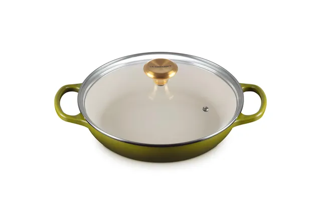 le-creuset-enameled-cast-iron-signature-round-braiser-2-25-qt-with-glass-lid-oli image 1