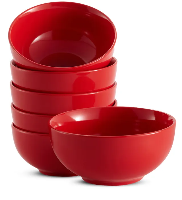 kook-20-oz-ceramic-cereal-bowls-set-of-6-snow-white-deep-durable image 1