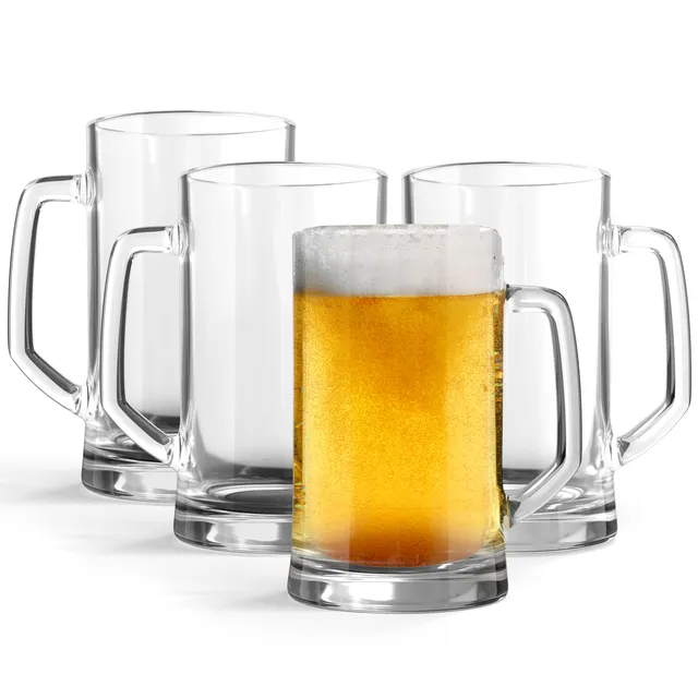 kook-glass-beer-mugs-12-oz-set-of-4-durable-freezer-safe-dishwasher-safe image 1