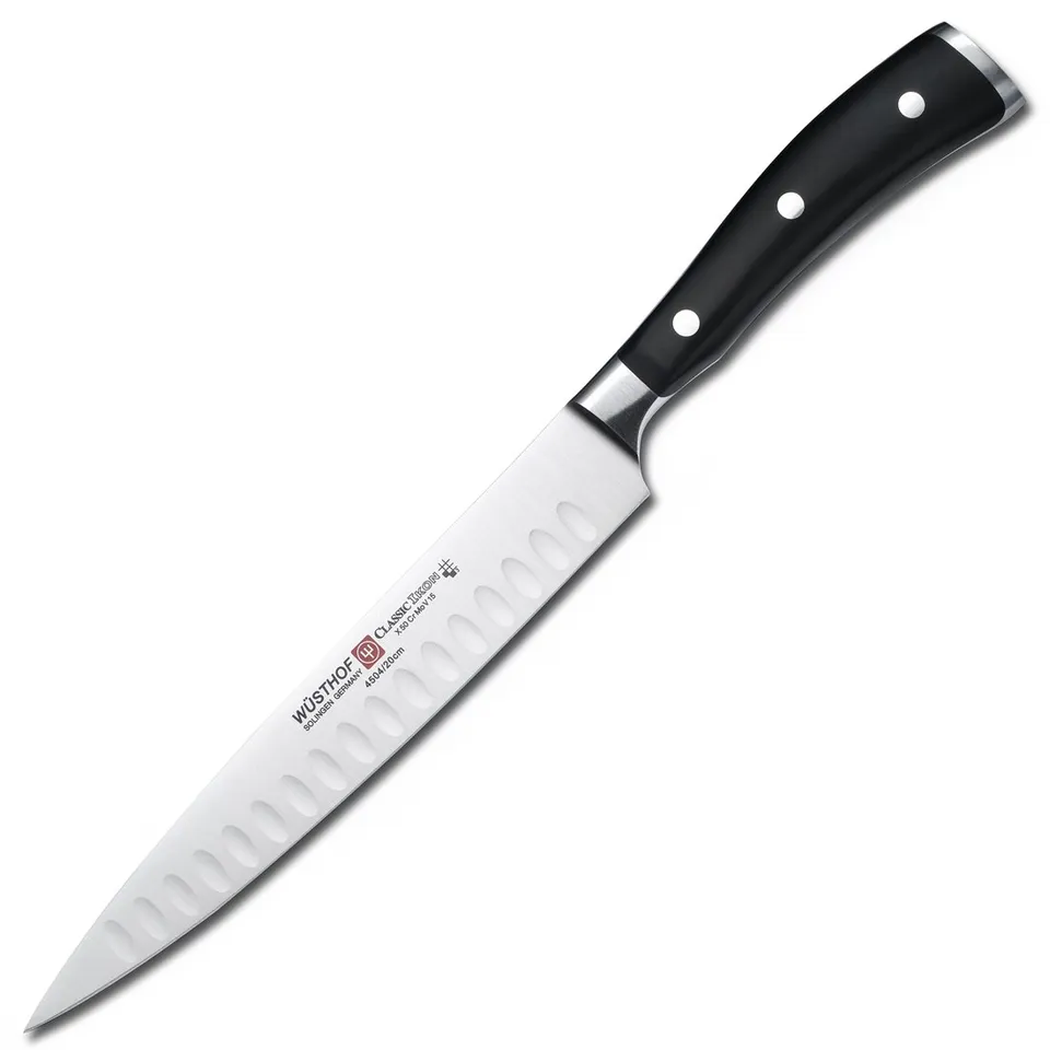 w-sthof-classic-ikon-8-hollow-edge-carving-knife-black-stainless image 1