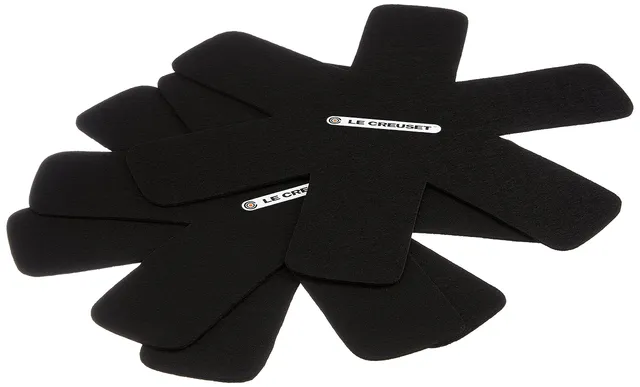 le-creuset-set-of-3-felt-cookware-protectors-black-machine-washable-scratch-prev image 1