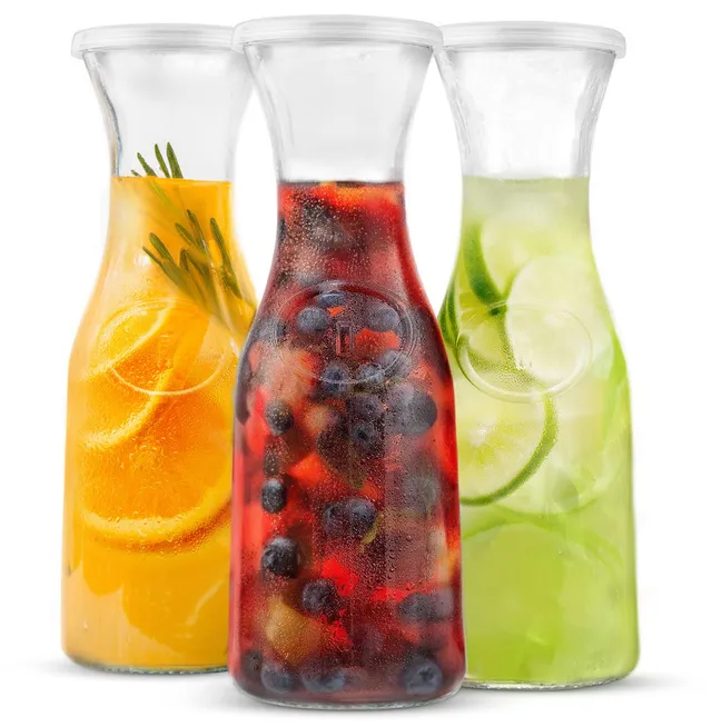 kook-glass-carafes-with-lids-set-of-2-35-oz-24-oz image 1