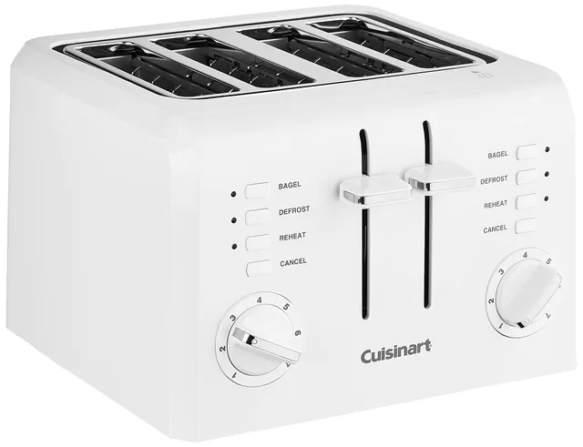 cuisinart-cpt-142p1-4-slice-compact-plastic-toaster-white-7-shade-settings-bagel image 1