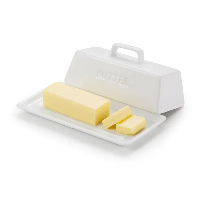kook-ceramic-butter-dish-with-lid-1-stick-capacity-microwave-dishwasher-safe image 1