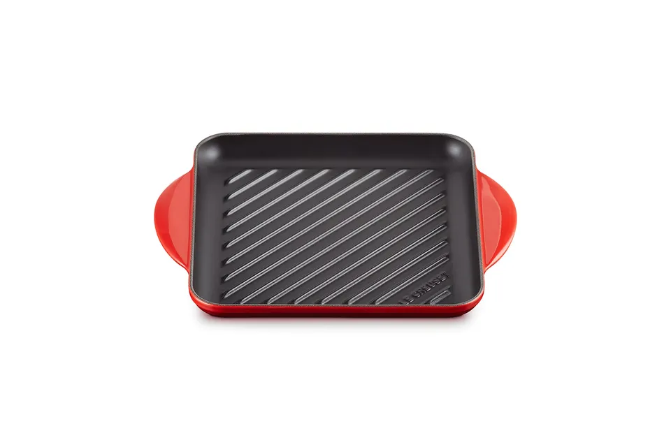 le-creuset-enameled-cast-iron-square-grill-9-5-cerise image 1
