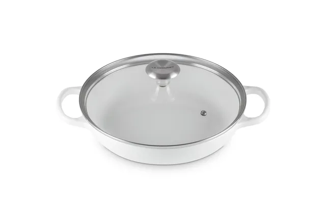 le-creuset-enameled-cast-iron-signature-round-braiser-2-25-qt-with-glass-lid-whi image 1