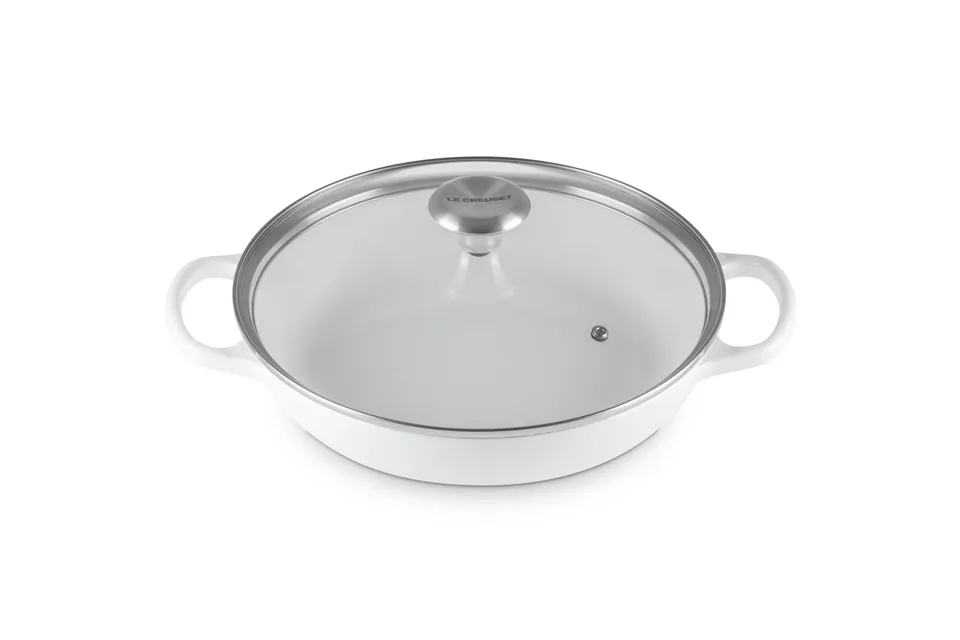 le-creuset-enameled-cast-iron-signature-round-braiser-2-25-qt-with-glass-lid-whi image 1