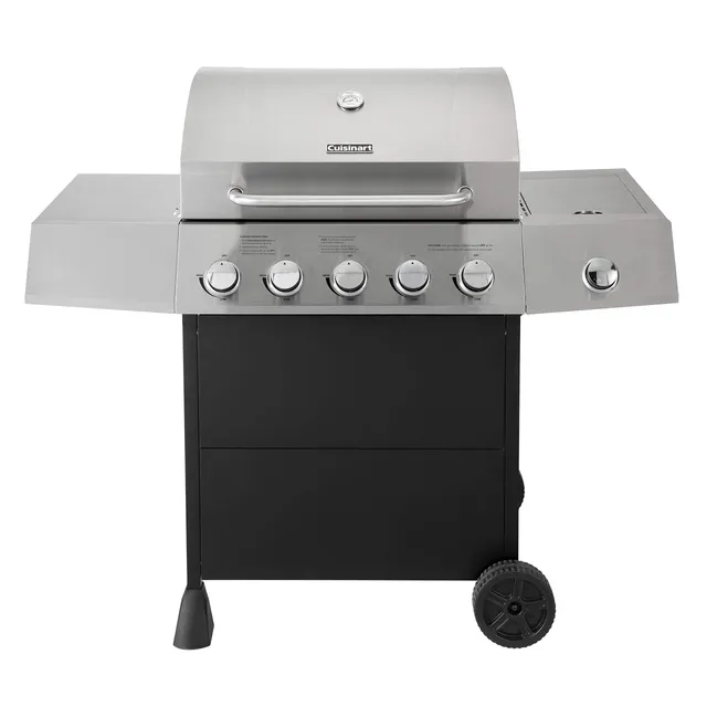 cuisinart-5-burner-propane-gas-grill-with-side-burner-cgg-8500-stainless-steel image 1