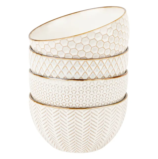 kook-narbonne-collection-cereal-bowls-22-oz-set-of-4-ceramic-dishwasher-microwav image 1