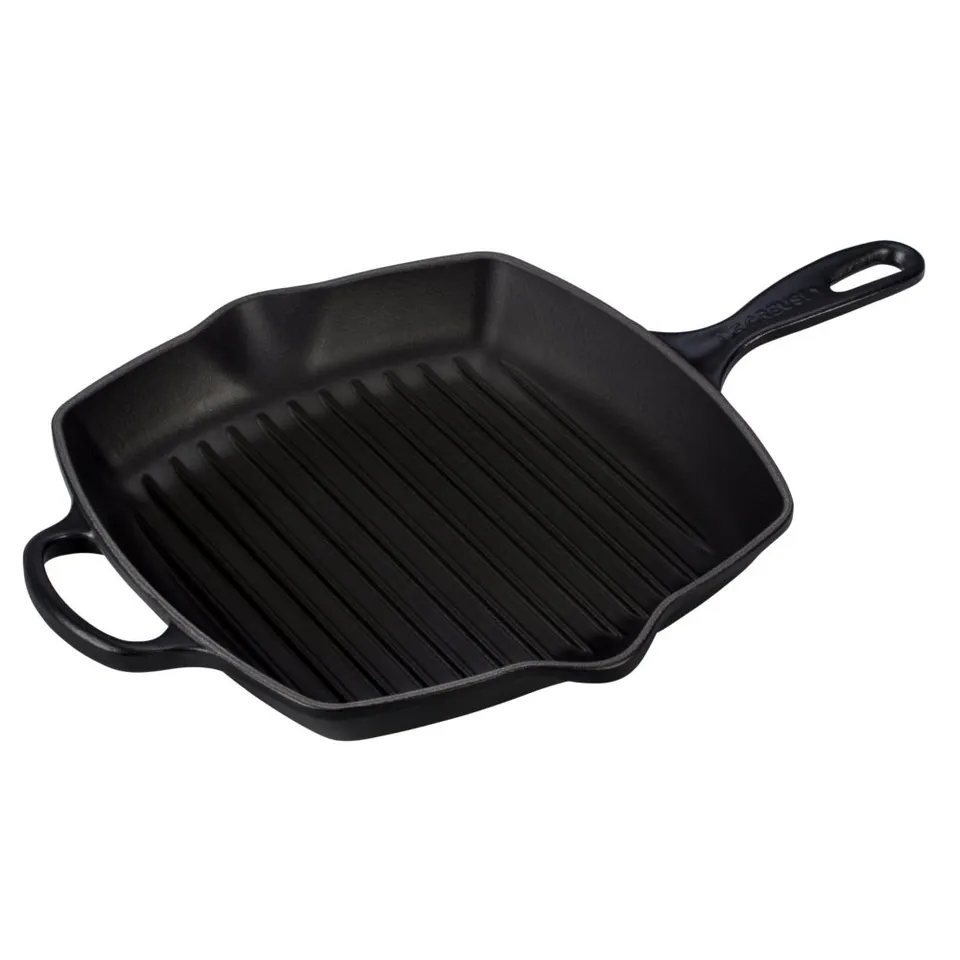 le-creuset-enameled-cast-iron-signature-square-skillet-grill-10-25-licorice image 1