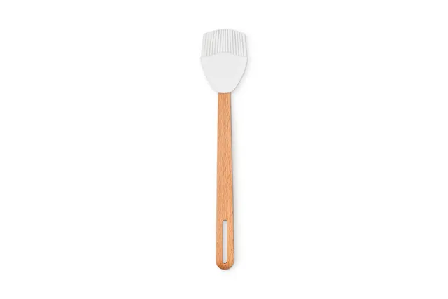 le-creuset-silicone-signature-basting-brush-white-heat-resistant-silicone-with-b image 1