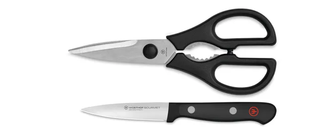 w-sthof-gourmet-3-paring-knife-and-shears-set-silver-black image 1
