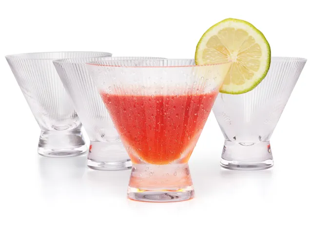 kook-stemless-ribbed-martini-glasses-9-oz-set-of-4 image 1