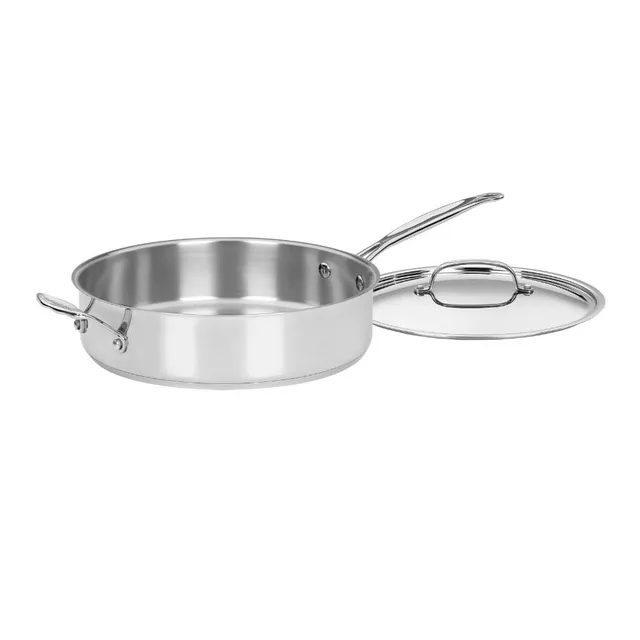 cuisinart-chef-s-classic-5-5-quart-saut-pan-with-cover-stainless-steel-induction image 1