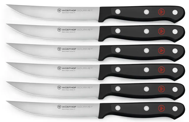 w-sthof-gourmet-6-piece-steak-knife-set-black-german-made image 1