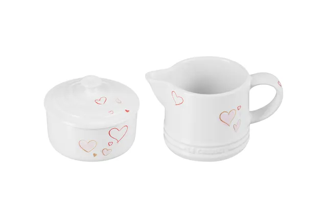 le-creuset-mon-coeur-collection-stoneware-signature-cream-and-sugar-set-white-wi image 1