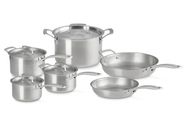 le-creuset-stainless-steel-essential-10-piece-cookware-set image 1