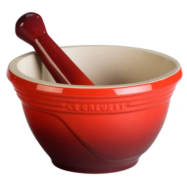 le-creuset-stoneware-mortar-and-pestle-set-10-oz-cerise image 1