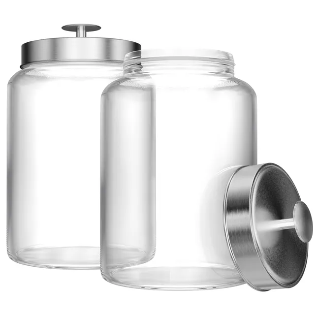 kook-glass-kitchen-canisters-set-of-2-3-7-liter-capacity-each image 1