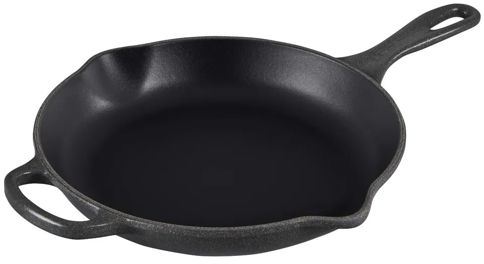 le-creuset-enameled-cast-iron-signature-iron-handle-skillet-10-25-1-3-4-qt-stone image 1