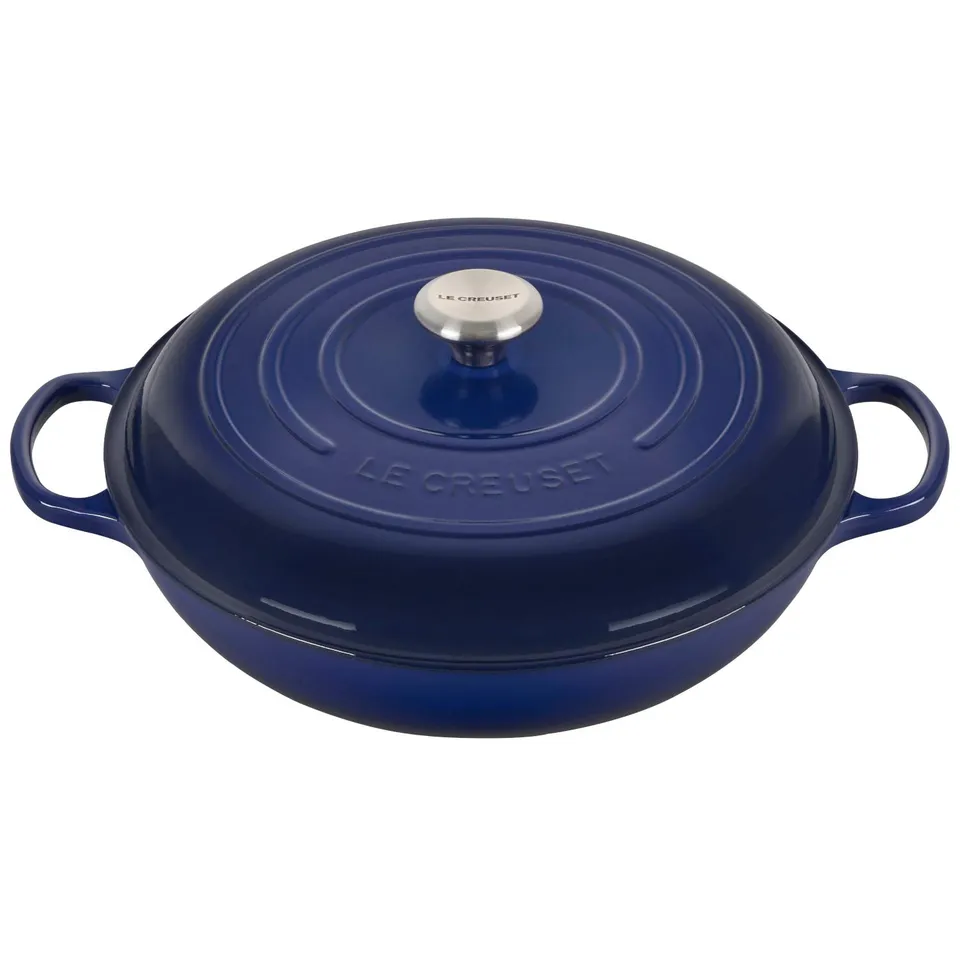 le-creuset-enameled-cast-iron-signature-braiser-5-qt-indigo image 1